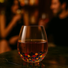 The Wine Savant Mexican Wine Glasses Hand Blown Confetti Rock Artistic Break Resistant Glass Drinkware - Clear