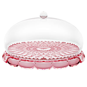 Guzzini Vanity Small Cake Serving Plate with Dome Pink Flamingo