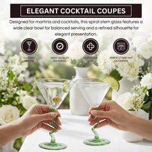 Spiral Stem Martini Glasses Set of 2