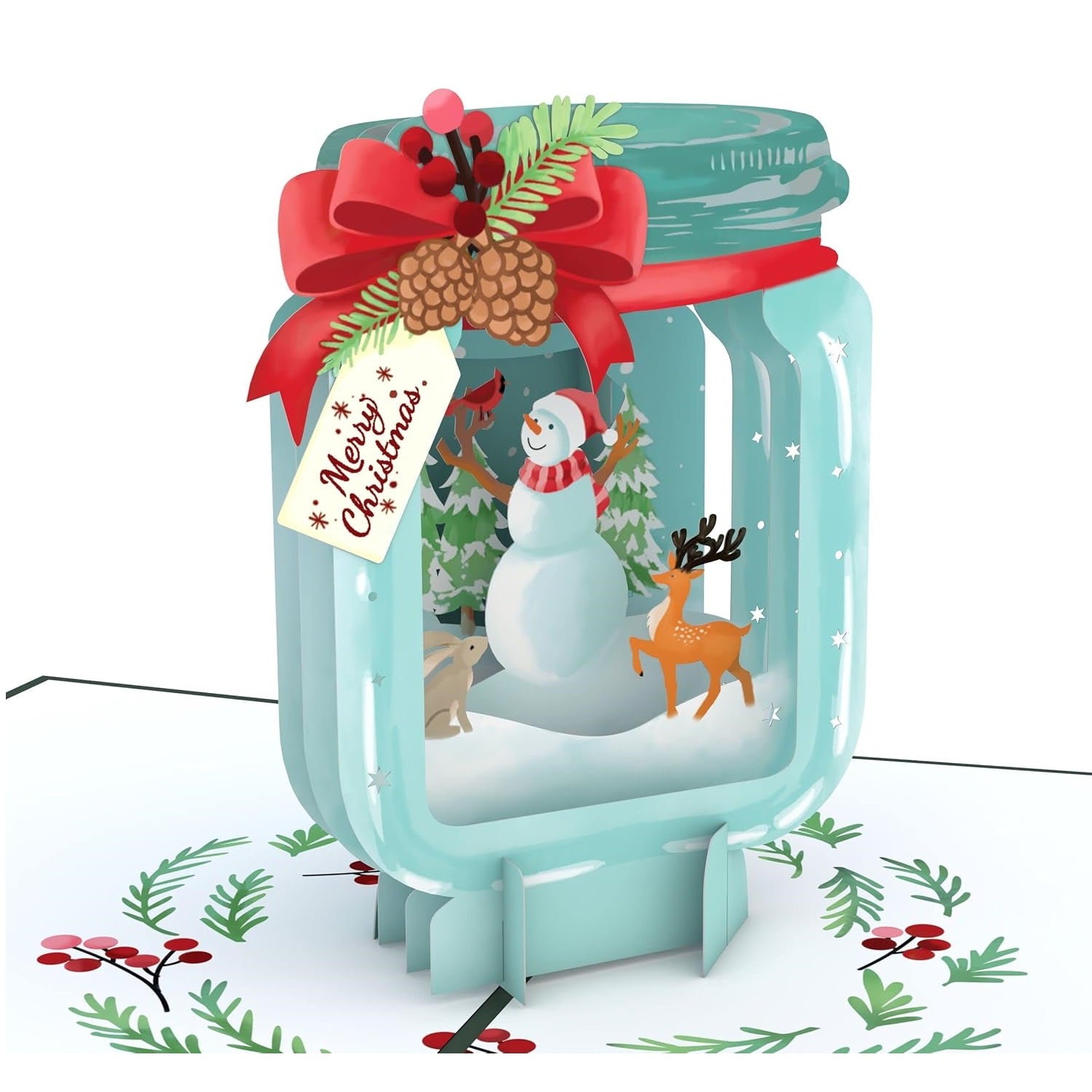 Pop Up Greeting Card Christmas Jar