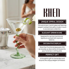Spiral Stem Martini Glasses Set of 2
