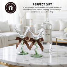 Spiral Stem Martini Glasses Set of 2
