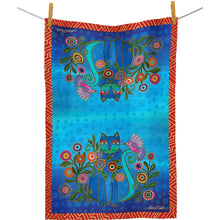 Laurel Burch Cerulean Cats Kitchen Tea Towel 18x28"