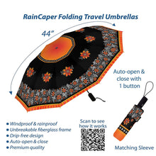 Laurel Burch Orange Blossoms Folding Travel Umbrella