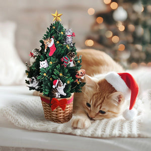 Christmas Pop Up MINI Card - Meowy Christmas Tree