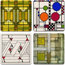 Frank Lloyd Wright Coasters Set Art Glass Design