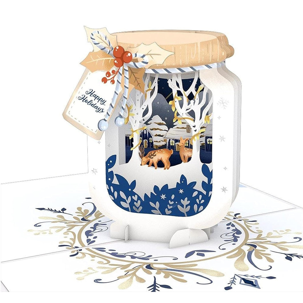 Pop Up Greeting Card Winter Jar