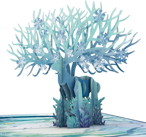 Pop Up Greeting Card Winter Surreal Deer