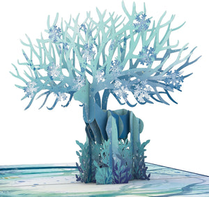 Pop Up Greeting Card Winter Surreal Deer