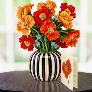 3-D Pop-Up Greeting Card French Poppies