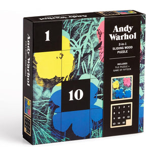 Andy Warhol Flowers 2-in-1 Sliding Wood Puzzle