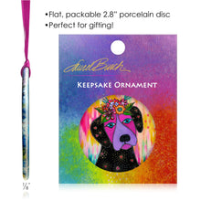Laurel Burch Violet Dog Year-round Keepsake Ornament