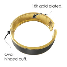 Monet Water Lilies Fine Art Hinged Cuff Gold Bangle Bracelet
