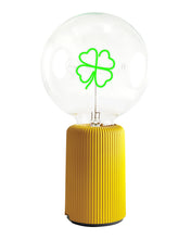 Bulb CLOVER Green with Base Table Lamp PORTABLE Pop Nomad White