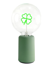 Bulb CLOVER Green with Base Table Lamp PORTABLE Pop Nomad White