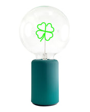 Bulb CLOVER Green with Base Table Lamp PORTABLE Pop Nomad White