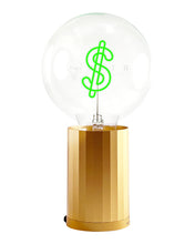 MITB Bulb DOLLAR Green with Base Table Lamp PORTABLE