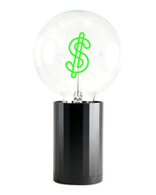 MITB Bulb DOLLAR Green with Base Table Lamp PORTABLE