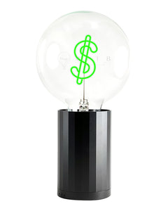 MITB Bulb DOLLAR Green with Base Table Lamp PORTABLE