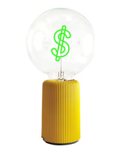Bulb DOLLAR Green with Base Table Lamp PORTABLE Pop Nomad Yellow