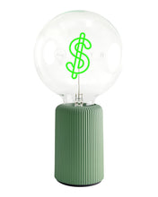 Bulb DOLLAR Green with Base Table Lamp PORTABLE Pop Nomad Yellow