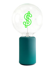 Bulb DOLLAR Green with Base Table Lamp PORTABLE Pop Nomad Yellow