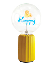 Bulb BE HAPPY Amber/ Blue with Base Table Lamp PORTABLE Pop Nomad Yellow
