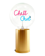 Bulb CHILL OUT Red/ Blue with Base Table Lamp PORTABLE Black