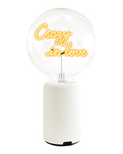 Bulb CRAZY IN LOVE Amber with Base Table Lamp PORTABLE Pop Nomad White