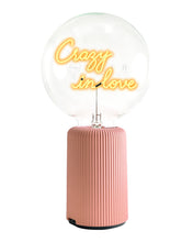 Bulb CRAZY IN LOVE Amber with Base Table Lamp PORTABLE Pop Nomad White
