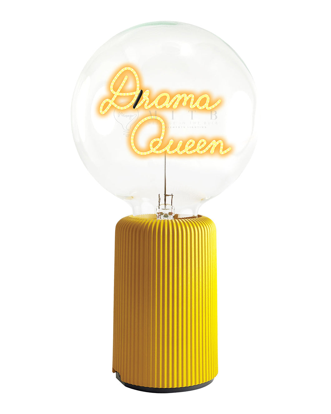MITB Bulb DRAMA QUEEN Amber with Base Table Lamp PORTABLE Pop Nomad