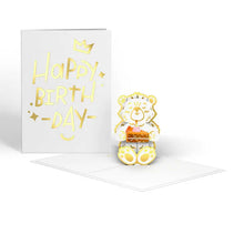 Birthday Cake Bear Tinypop Card 2 X 2.8"