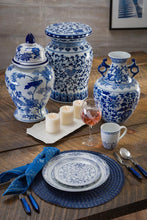 Blue Garden White Lotus Podium Stool