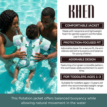 Floating Jackets with Sleeves for Pool or Beach | 1-3 Years | Crocodile