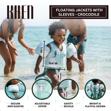 Floating Jackets with Sleeves for Pool or Beach | 1-3 Years | Crocodile