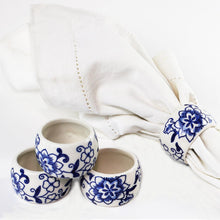 Blue Garden Napkin Rings (Set of 4)