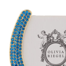 Gold Horseshoe Frame with Capri Blue Stones