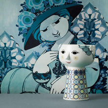 Bjørn Wiinblad Eva Vase, Dark Blue, H: 7.3"