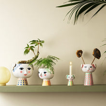 Bjørn Wiinblad Eva Flower Pot on Base, Blue, H: 8.3"