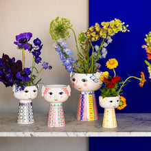 Bjørn Wiinblad Eva Vase, Pink/Blue, H: 9.3"