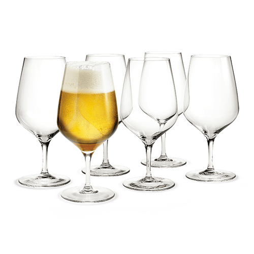 Holmegaard Cabernet Beer Glass, Clear, 21.6 Oz, 6 Pcs.