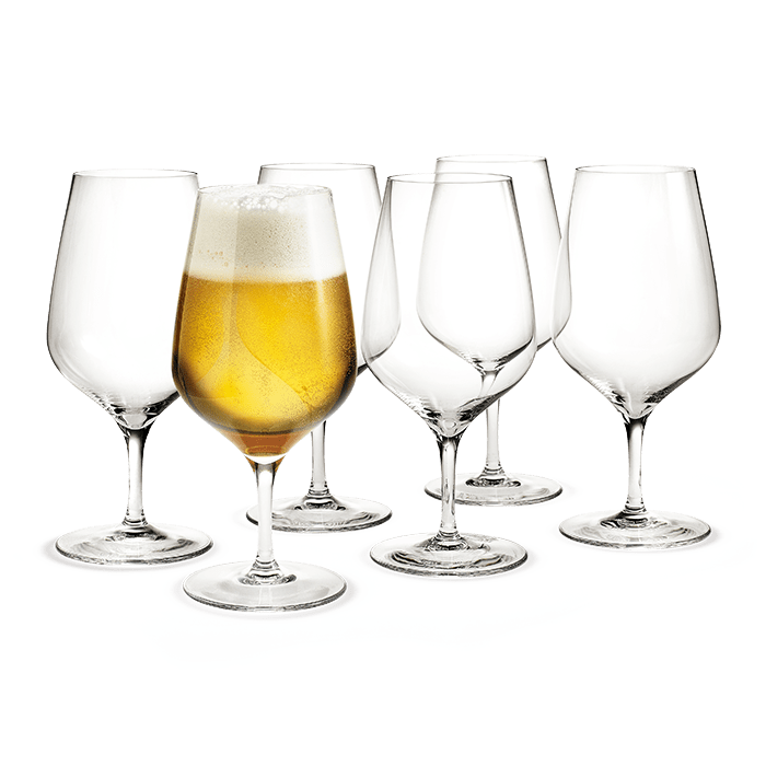 Holmegaard Cabernet Beer Glass, Clear, 21.6 Oz, 6 Pcs.