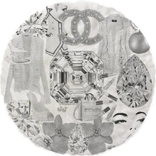 Bougie Women Nuevo Black White Round Cloud Area Rug