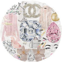 Bougie Women Nuevo Pink White Round Cloud Area Rug