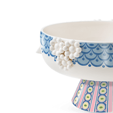 Bjørn Wiinblad Eva Bowl on Stand, Blue, Ø: 9.4"