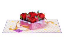 Box of Roses Pop Up Card - 5" x 7"