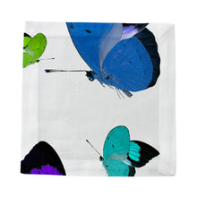 Butterflies Cotton Sateen Cocktail Napkins - Acid Blue
