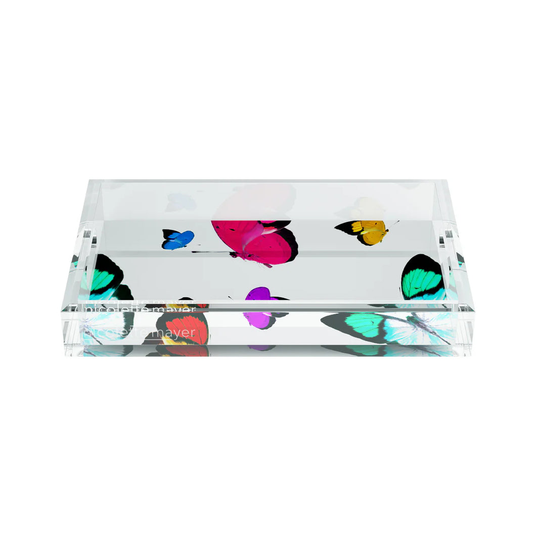 Small Acrylic Vanity Tray Butterflies