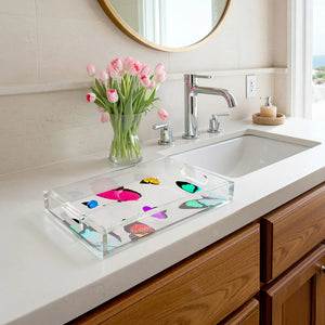 Small Acrylic Vanity Tray Butterflies