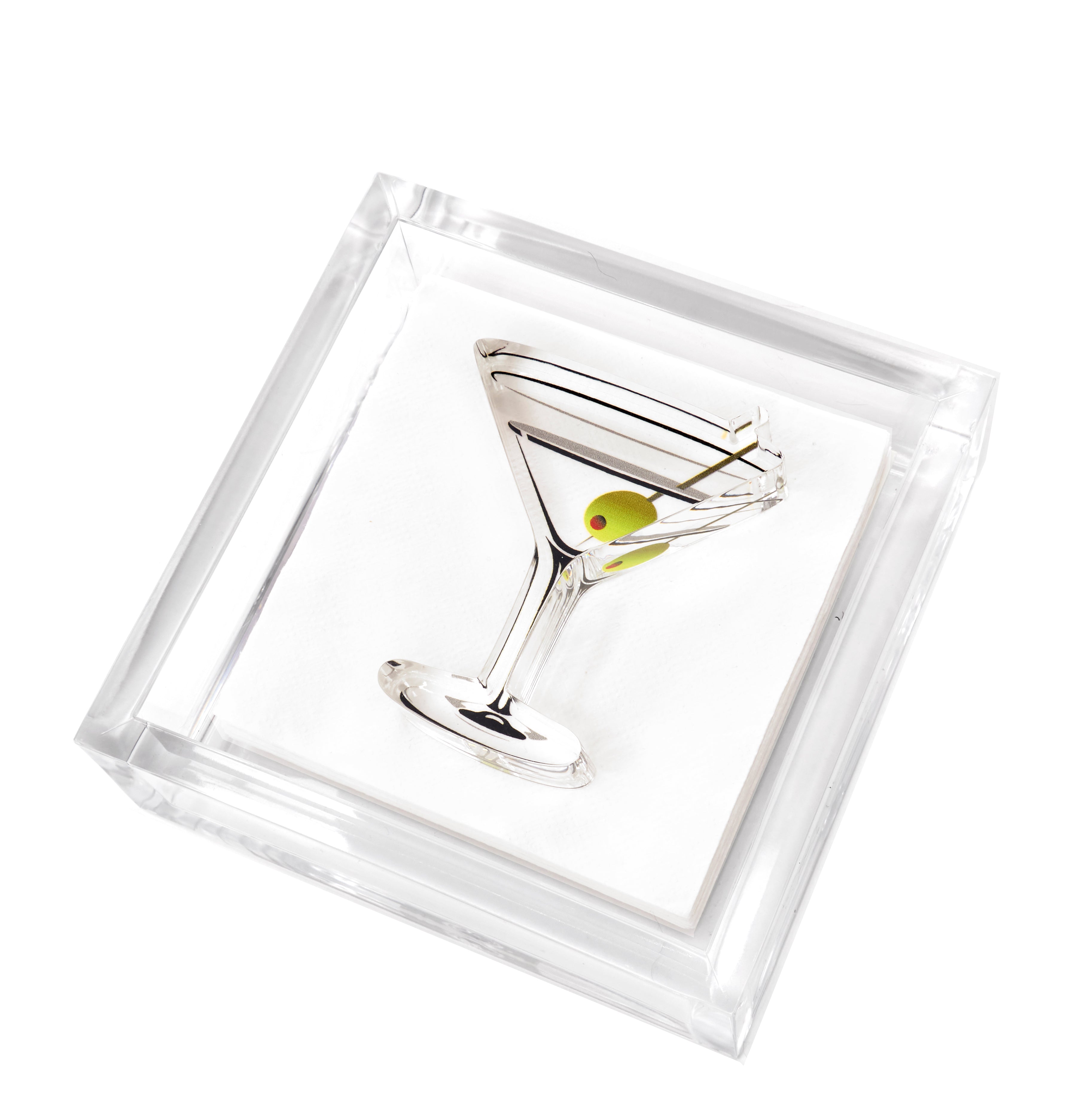 Cocktail Napkin Holder MARTINI 6" x 6"